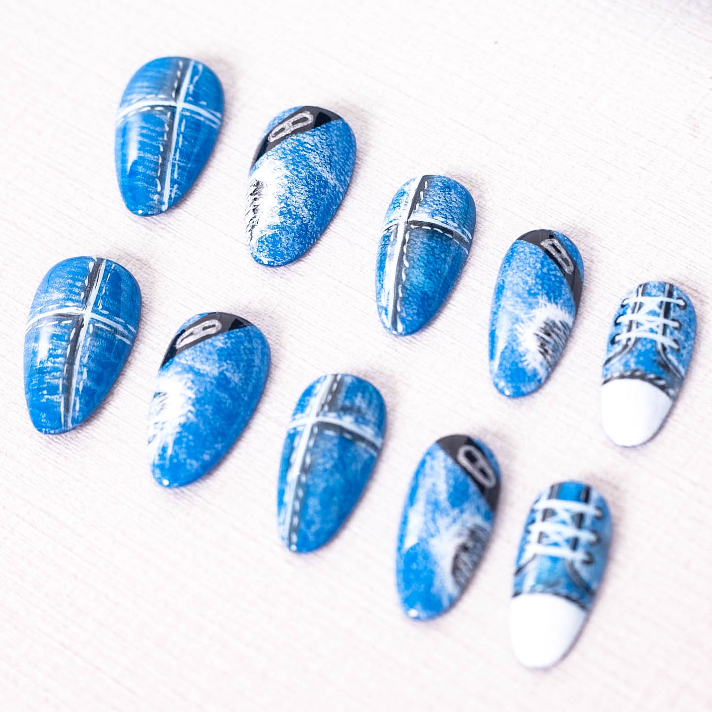 Denim Kicks Press On Nail