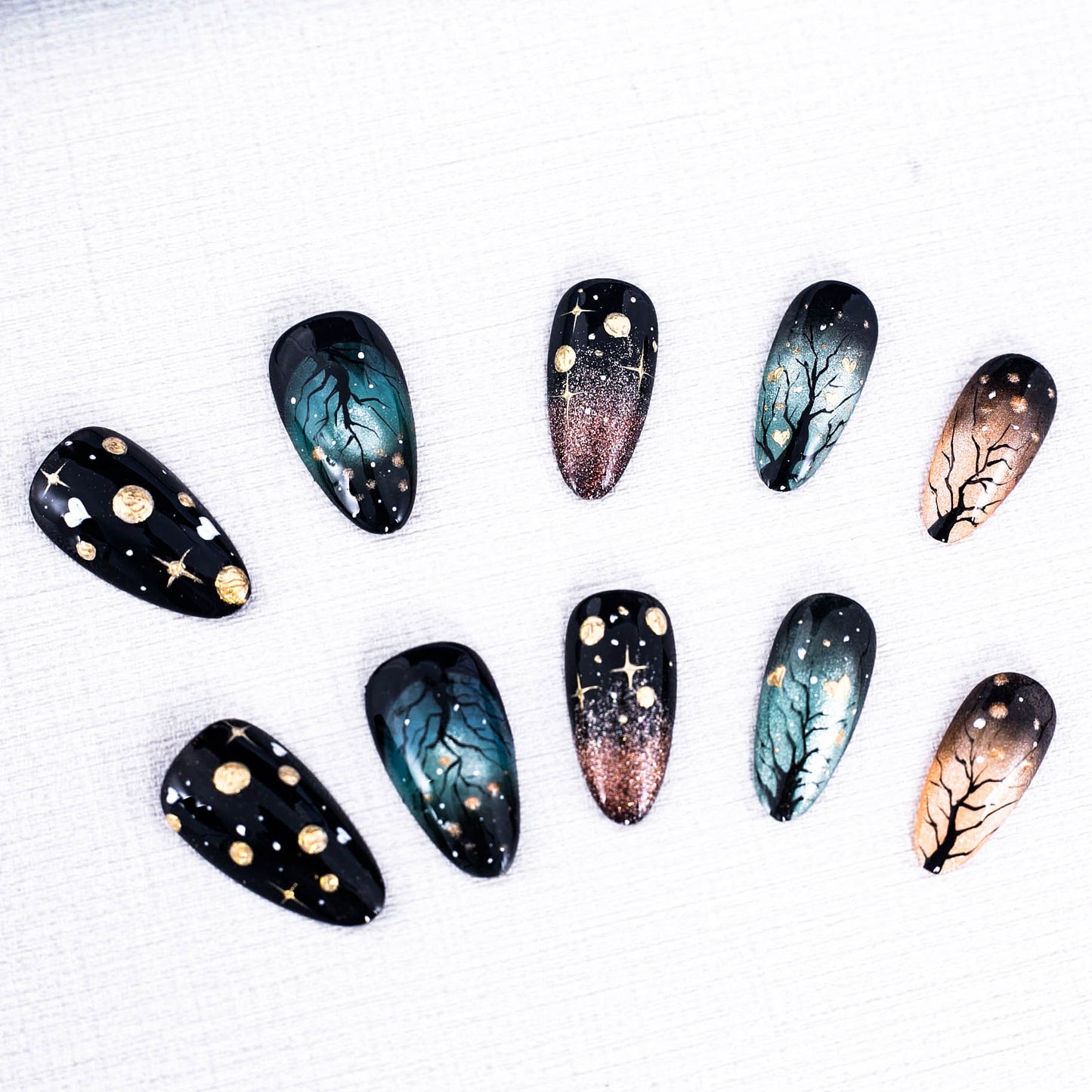 Mystic Night Forest Press On Nail