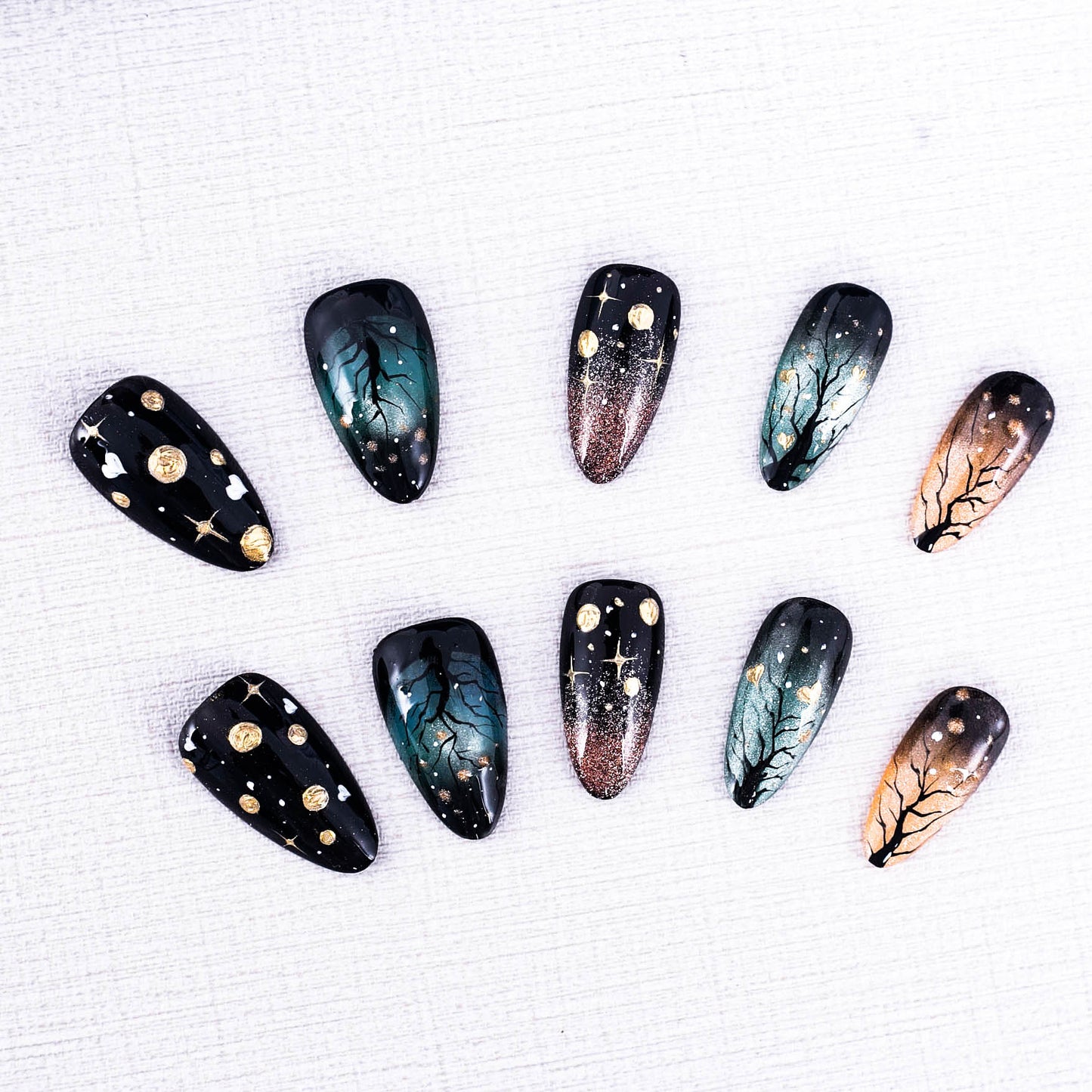Mystic Night Forest Press On Nail