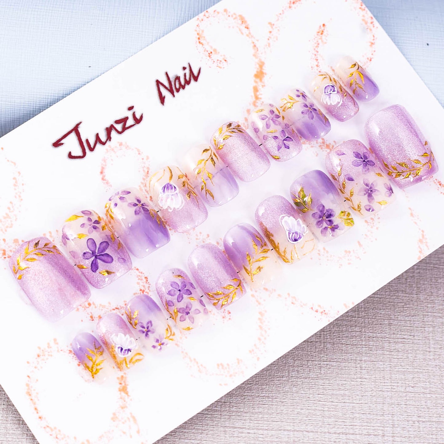 Lavender Golden Bloom Press On Nail