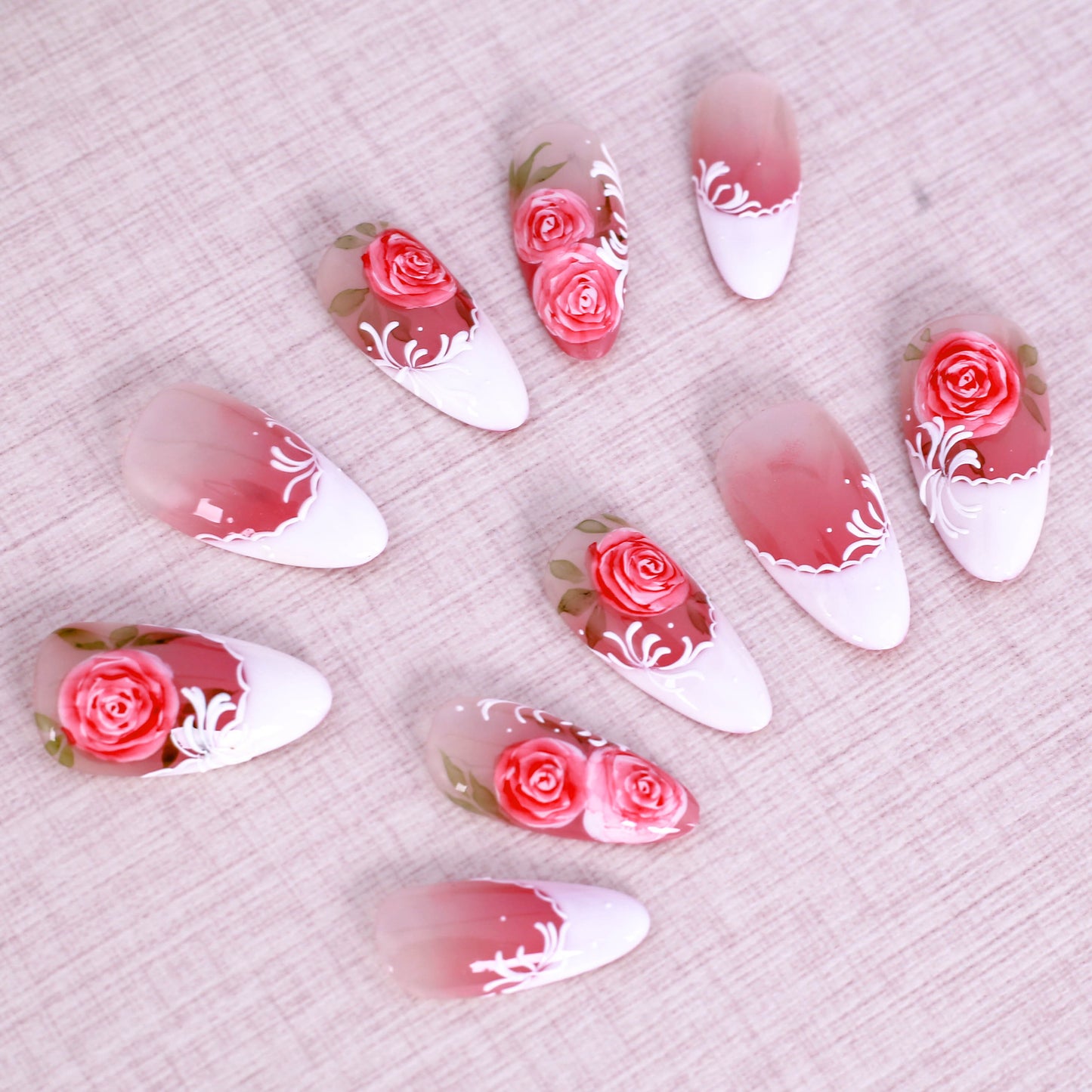 Romantic Rose Garden Press On Nail
