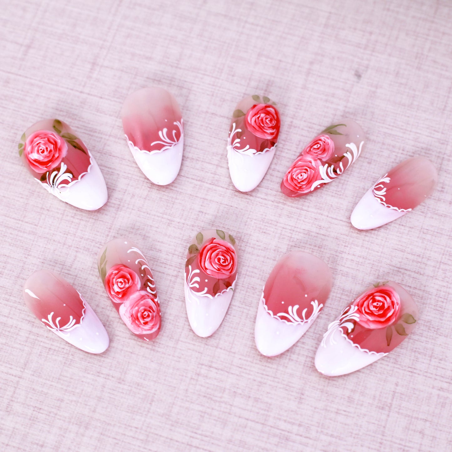 Romantic Rose Garden Press On Nail