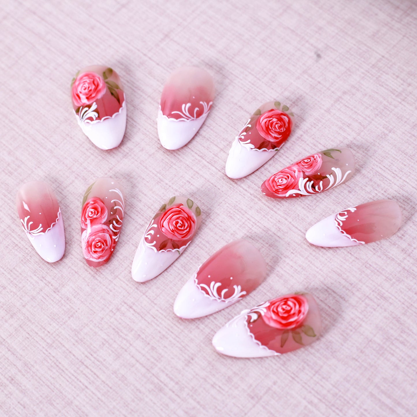 Romantic Rose Garden Press On Nail