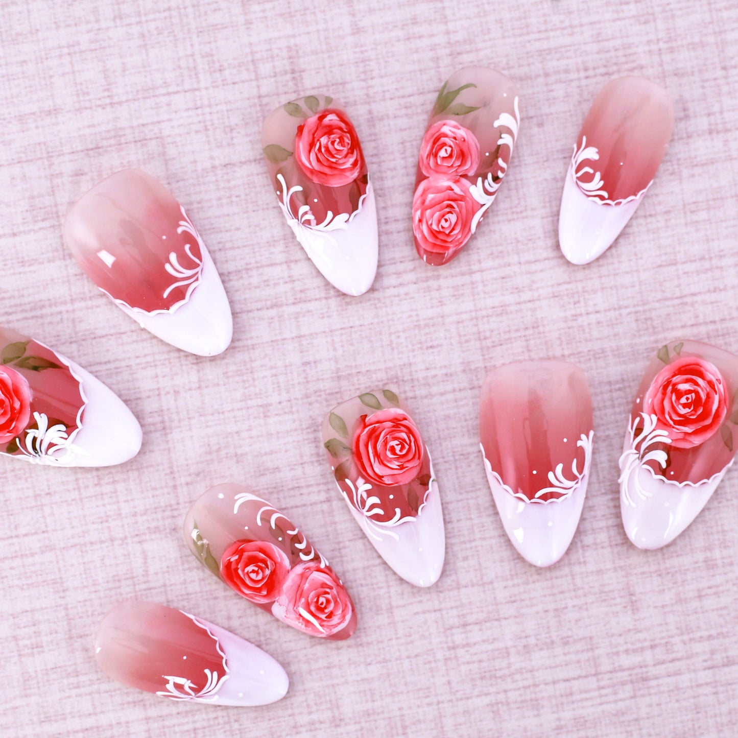 Romantic Rose Garden Press On Nail