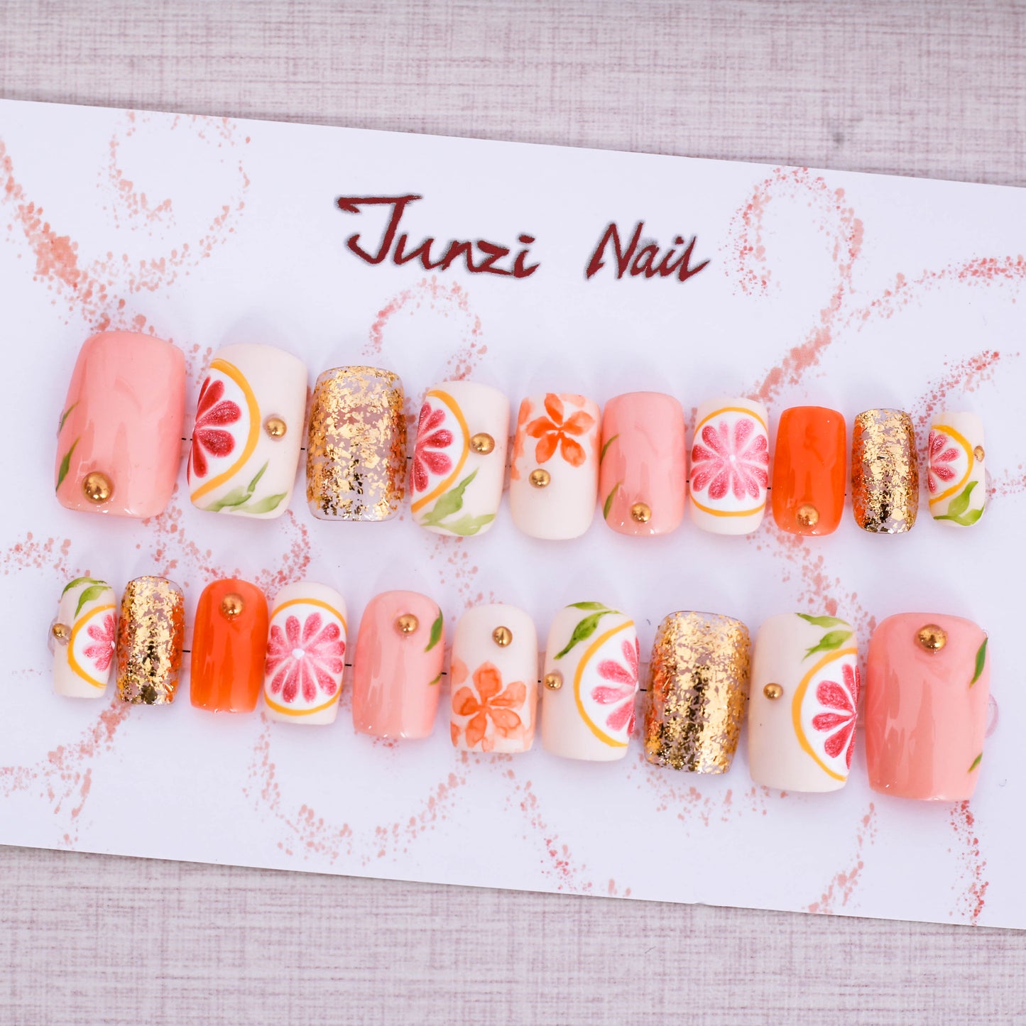 Citrus Blossom Delight Press On Nail