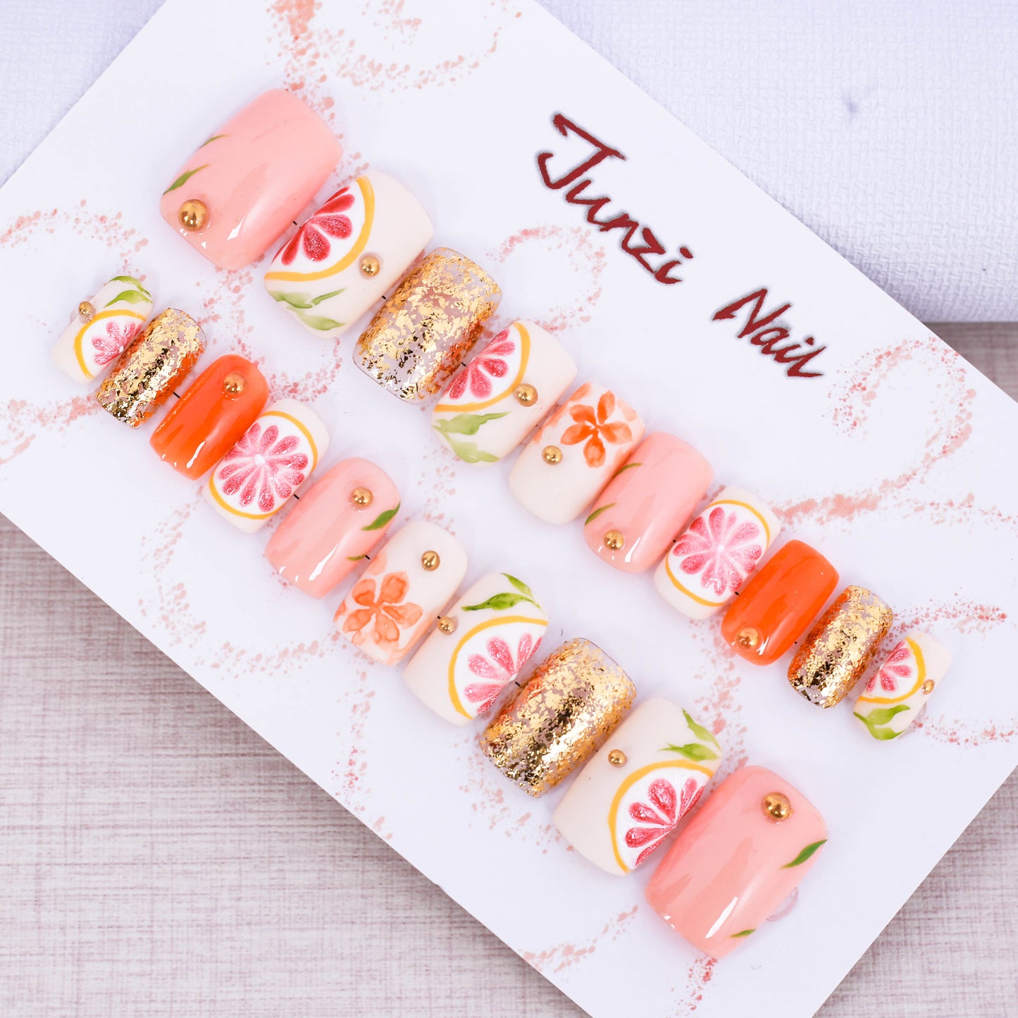Citrus Blossom Delight Press On Nail
