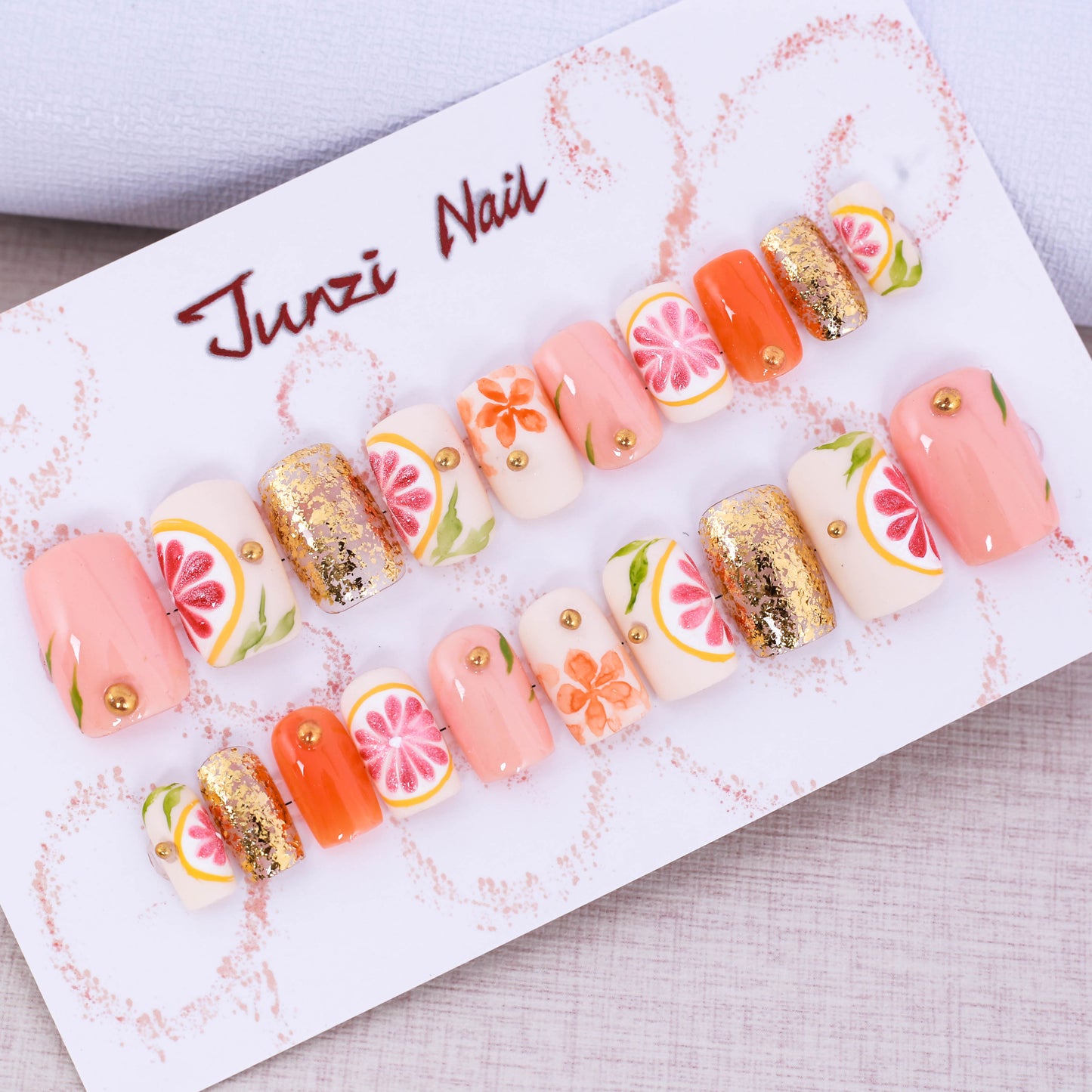 Citrus Blossom Delight Press On Nail