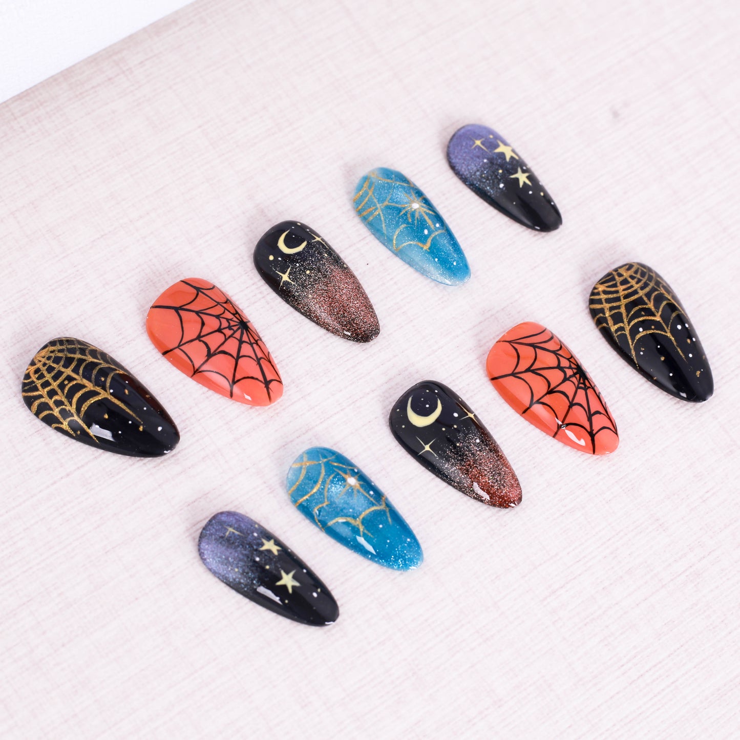 Enchanted Night Web Press On Nail