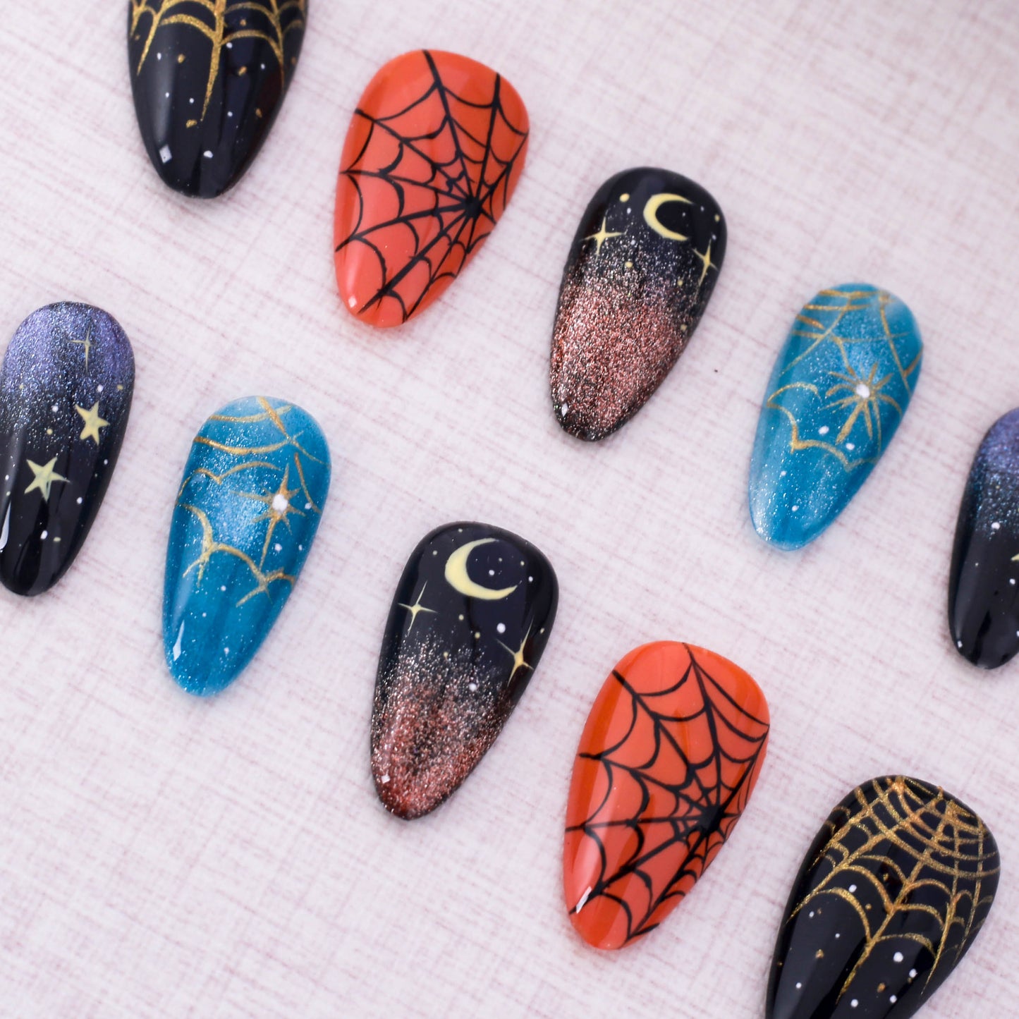 Enchanted Night Web Press On Nail