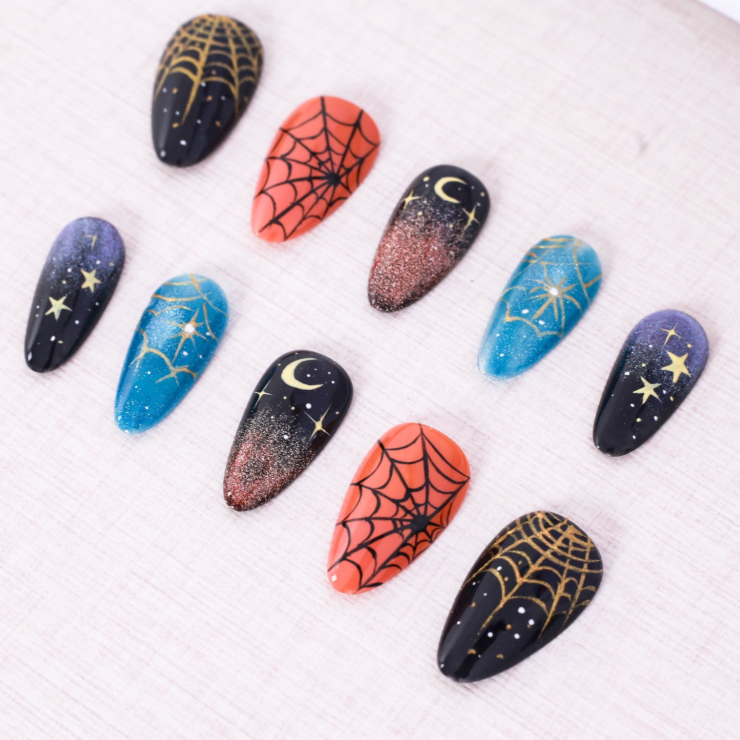 Enchanted Night Web Press On Nail