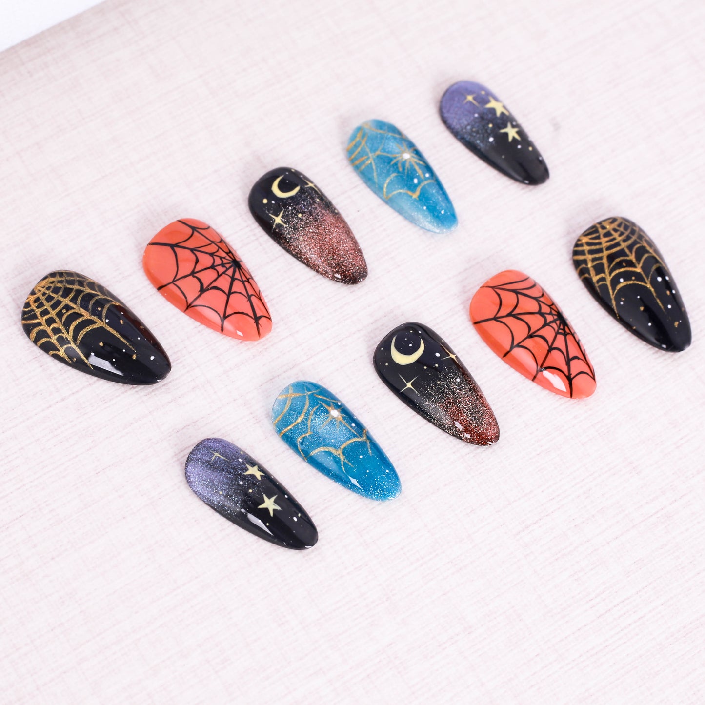 Enchanted Night Web Press On Nail