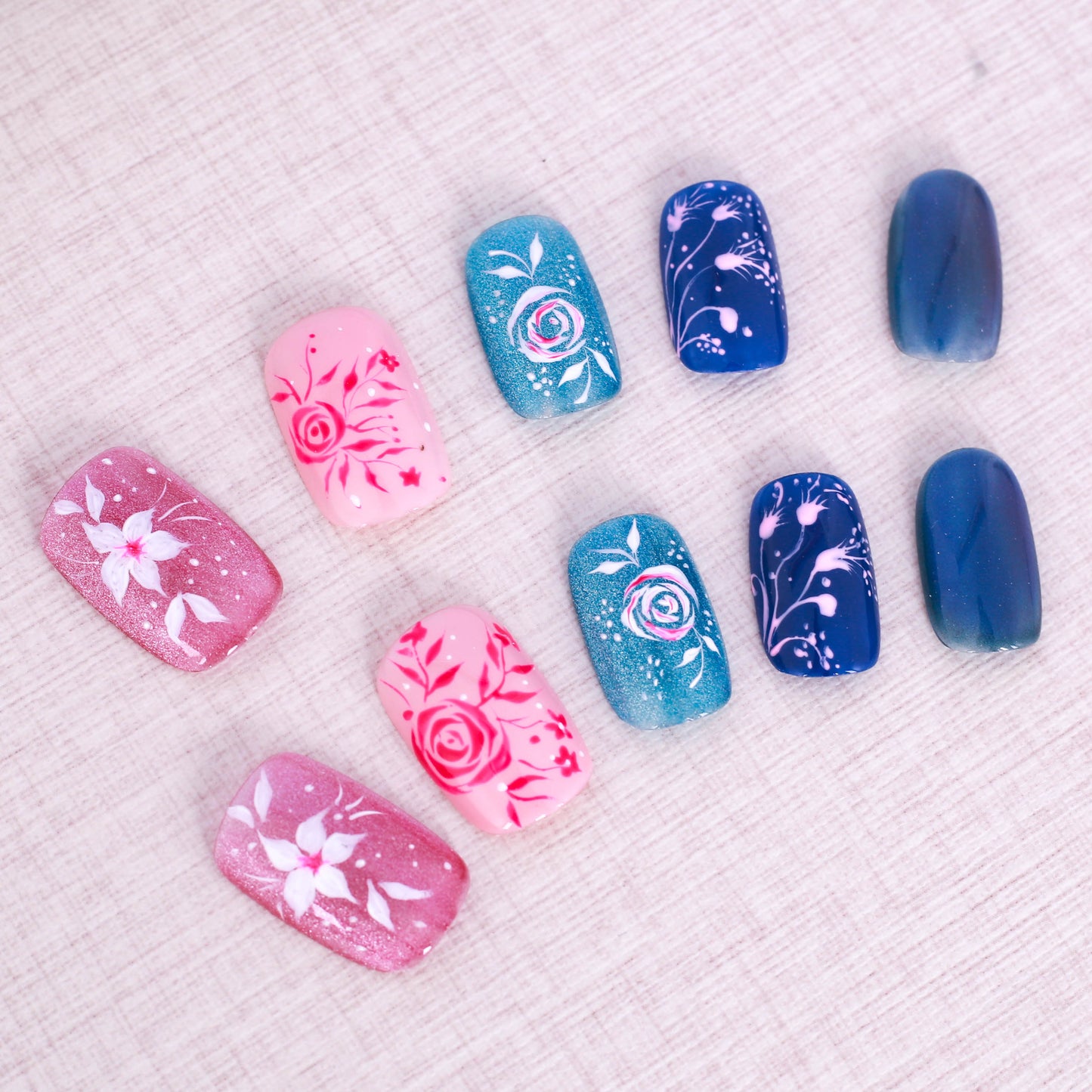 Floral Symphony Press On Nail