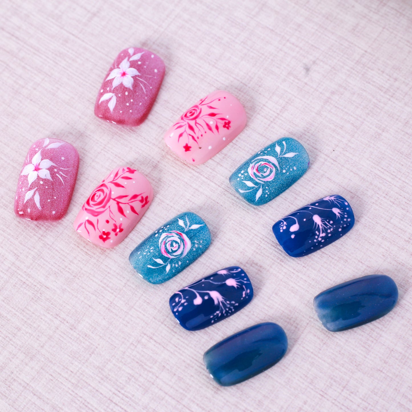 Floral Symphony Press On Nail