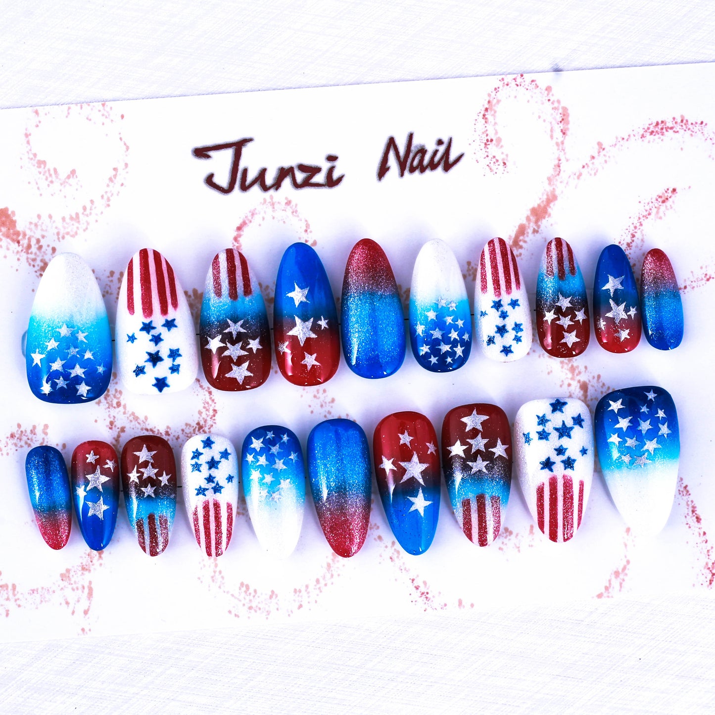 Star-Spangled Celebration Glittering Press On Nail