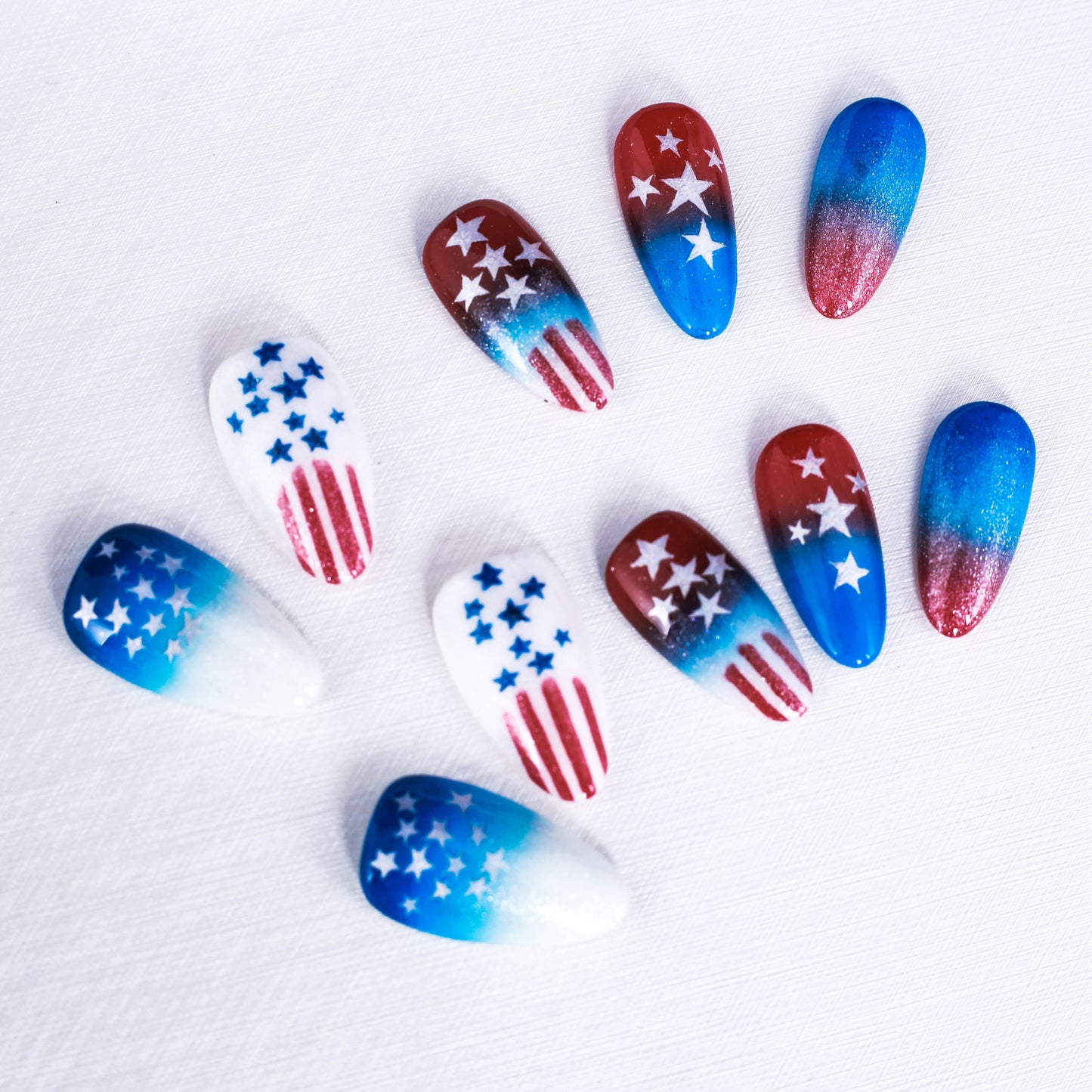 Star-Spangled Celebration Glittering Press On Nail