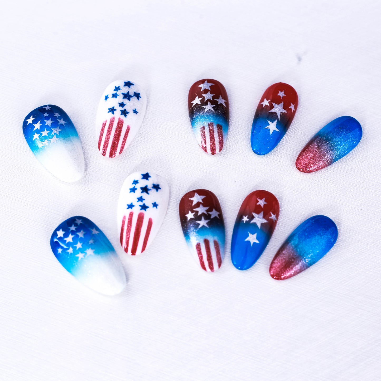 Star-Spangled Celebration Glittering Press On Nail