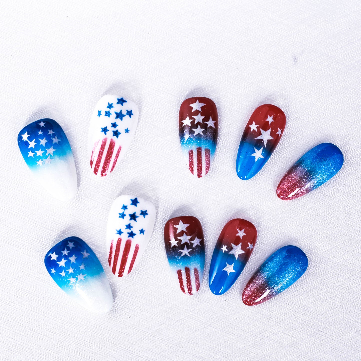 Star-Spangled Celebration Glittering Press On Nail