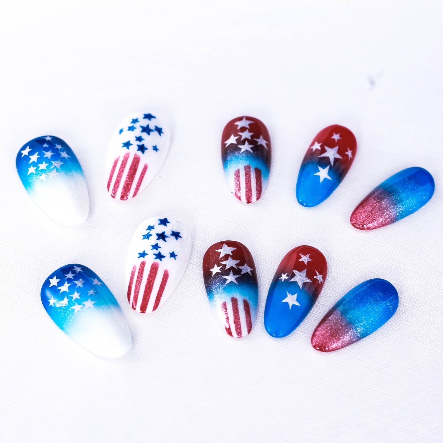 Star-Spangled Celebration Glittering Press On Nail