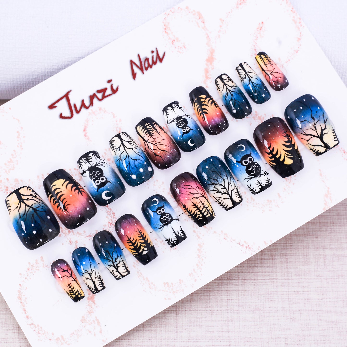 Owl Forest Press On Nail