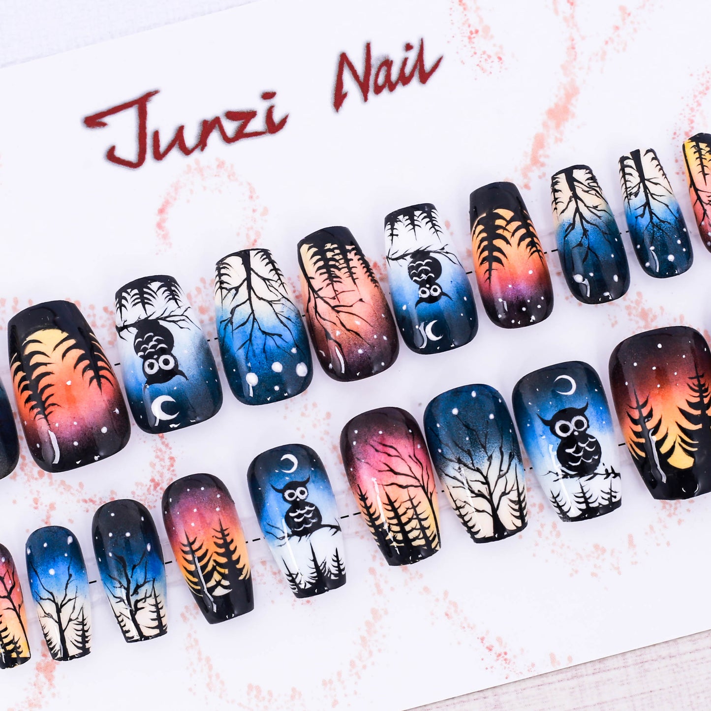 Owl Forest Press On Nail
