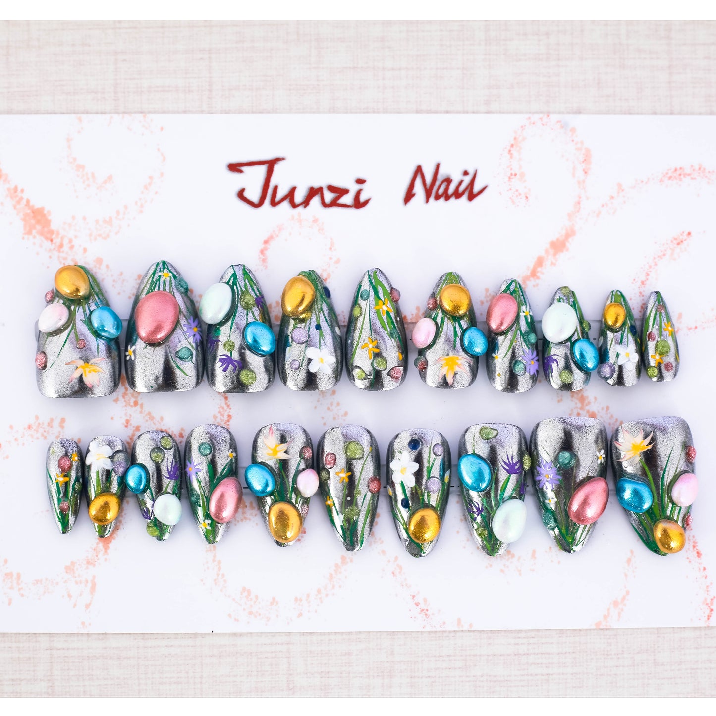 Easter Garden Press On Nail