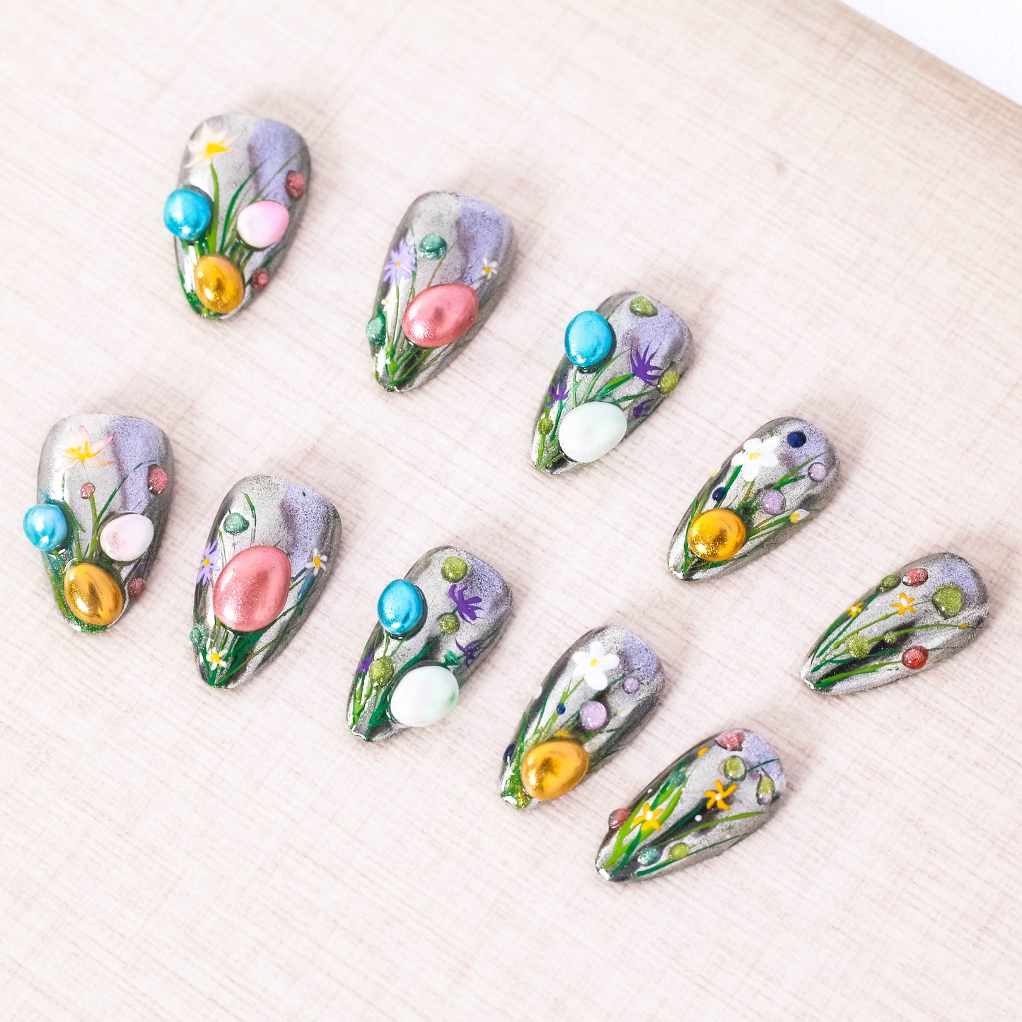 Easter Garden Press On Nail