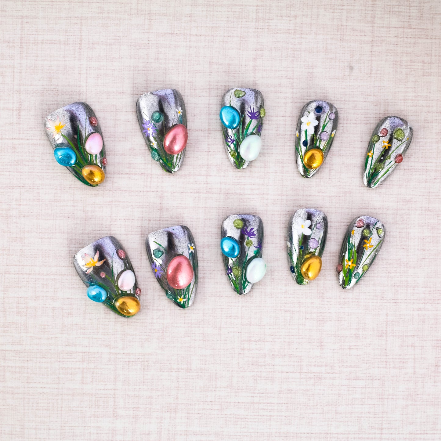 Easter Garden Press On Nail