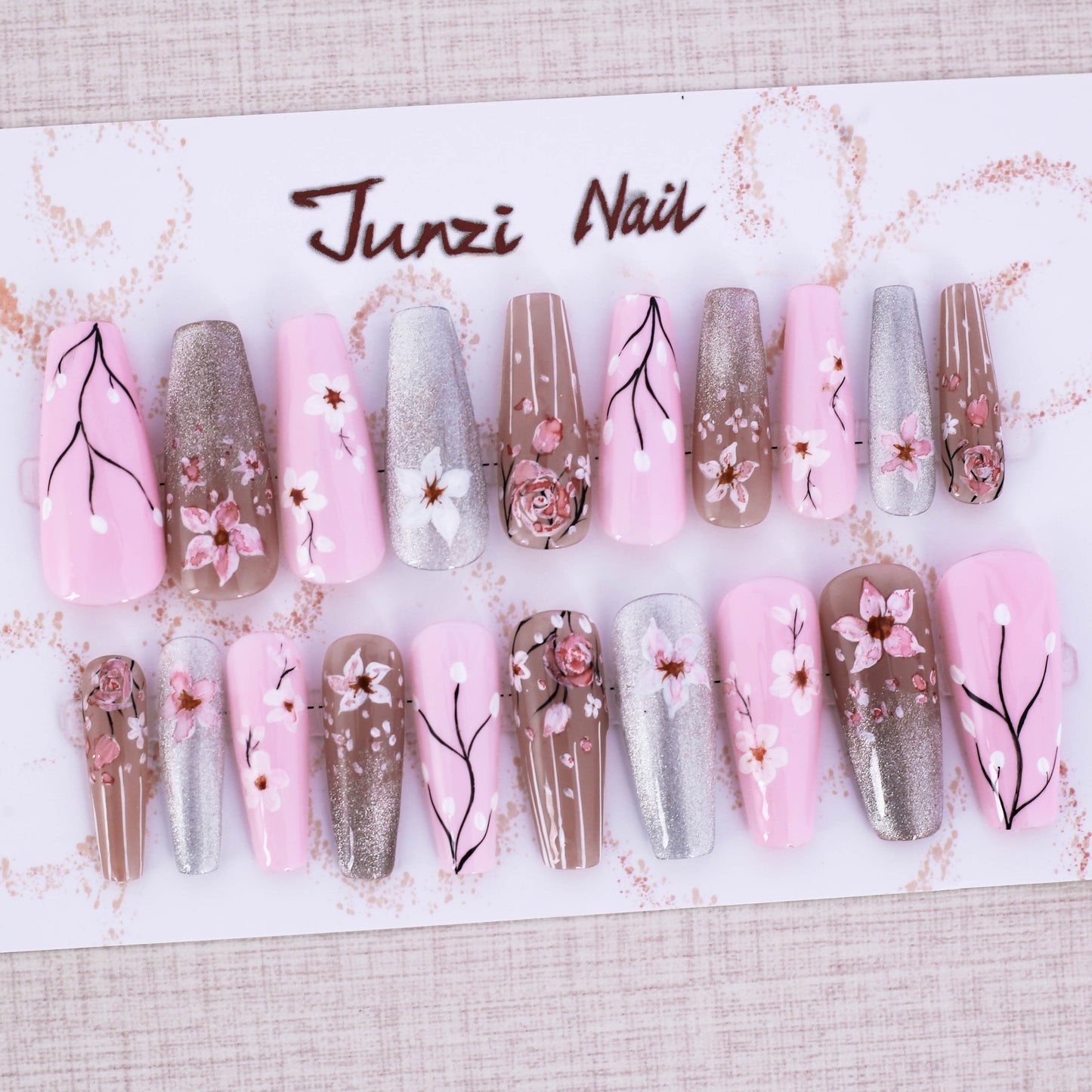 Blooming Flowers Press On Nail