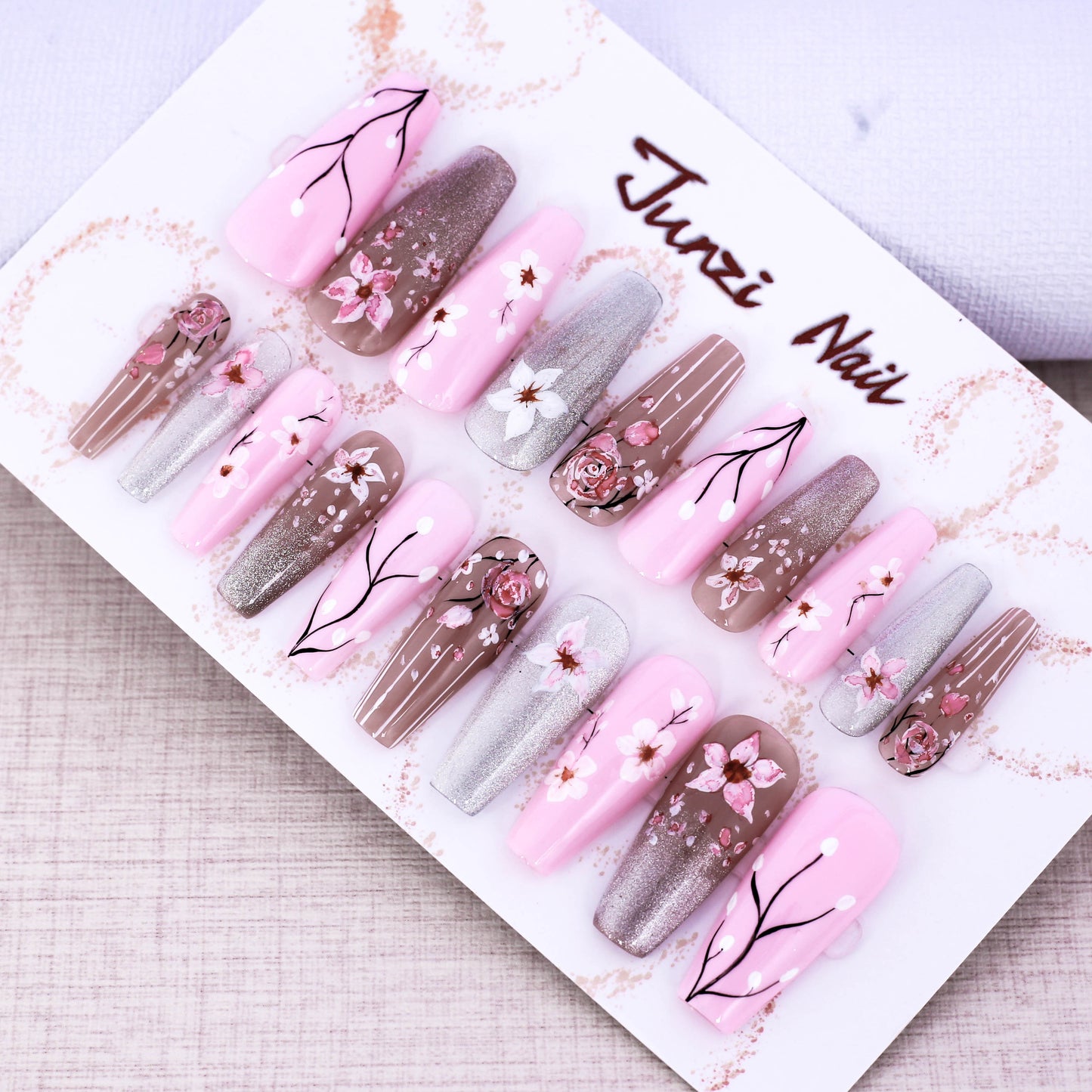 Blooming Flowers Press On Nail