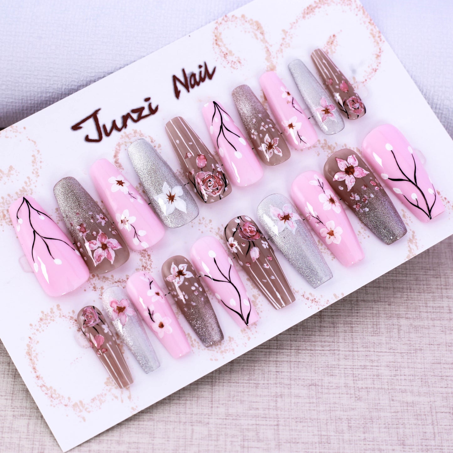 Blooming Flowers Press On Nail