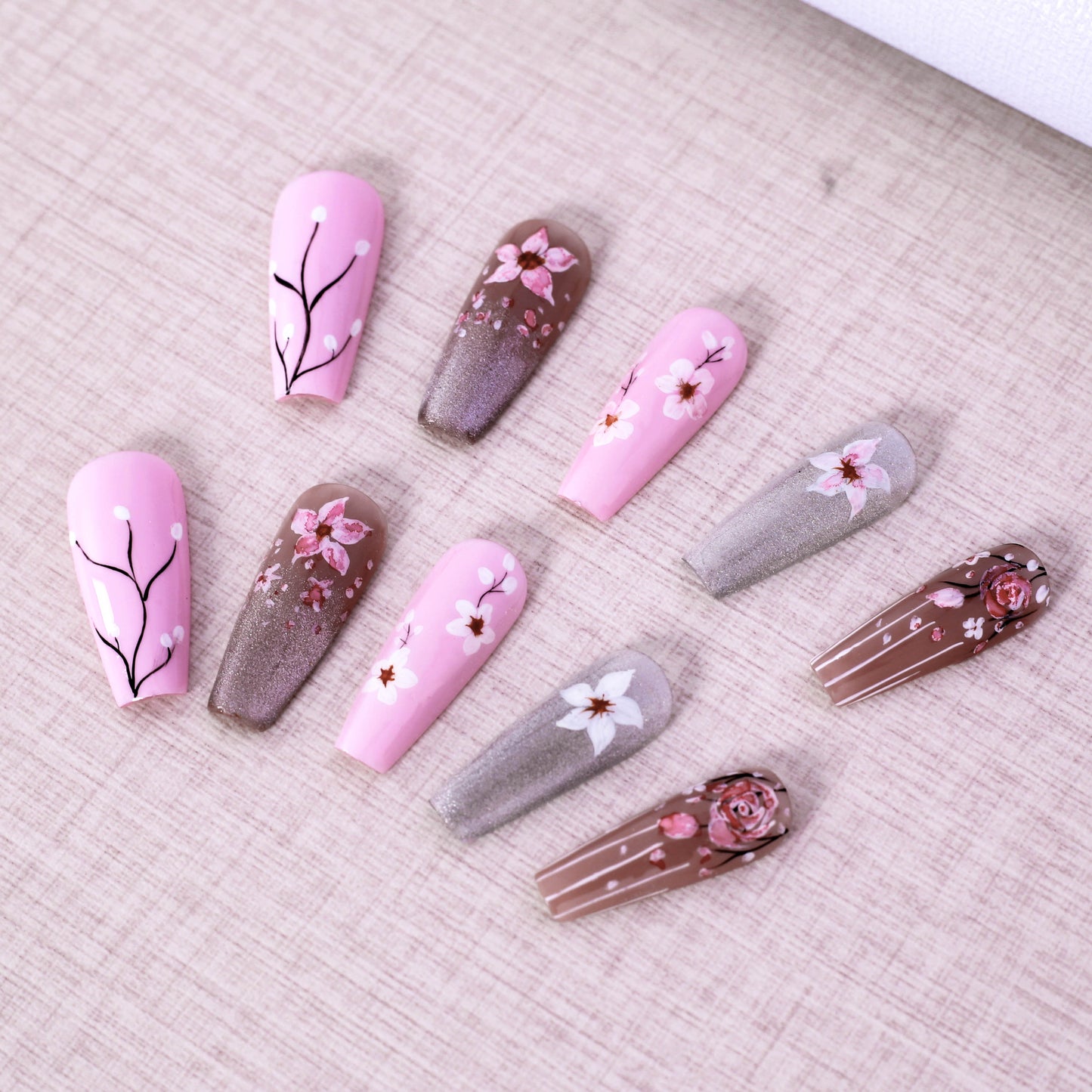 Blooming Flowers Press On Nail