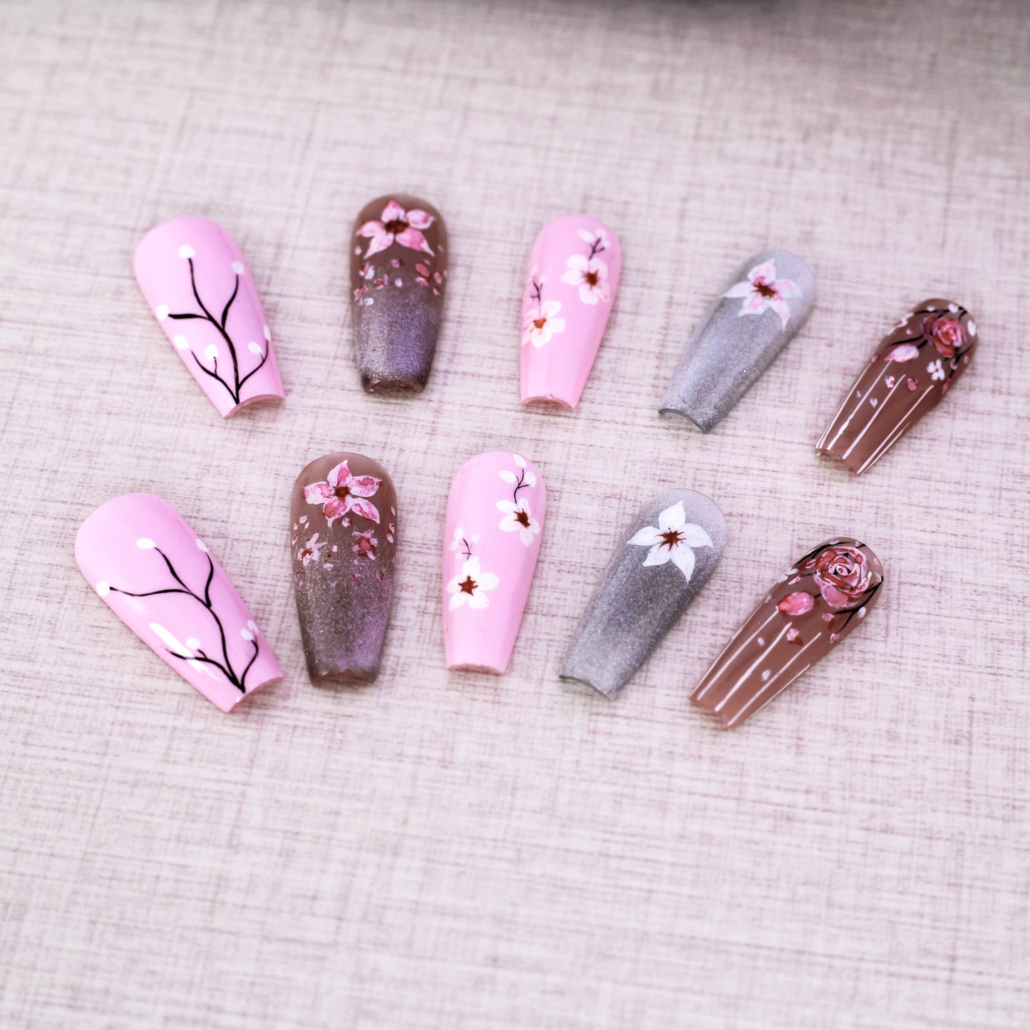 Blooming Flowers Press On Nail
