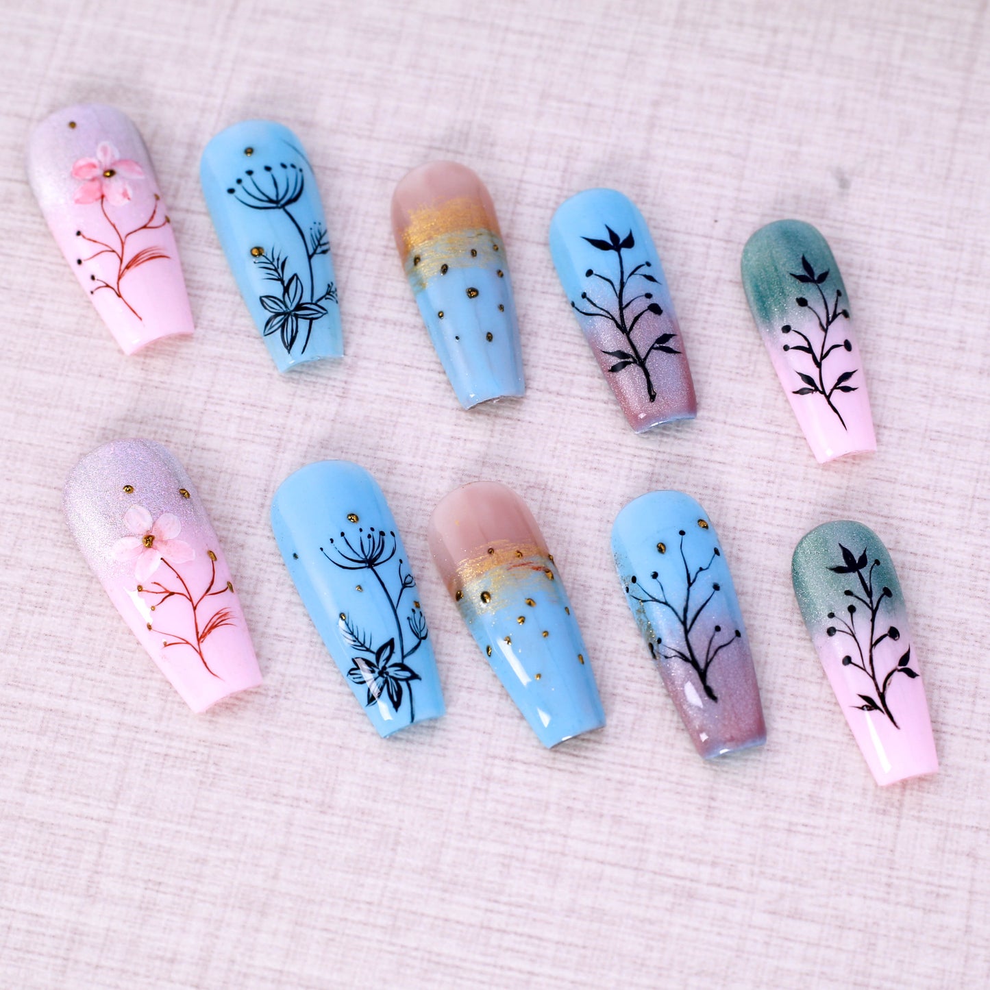 Enchanted Blossoms Press On Nail