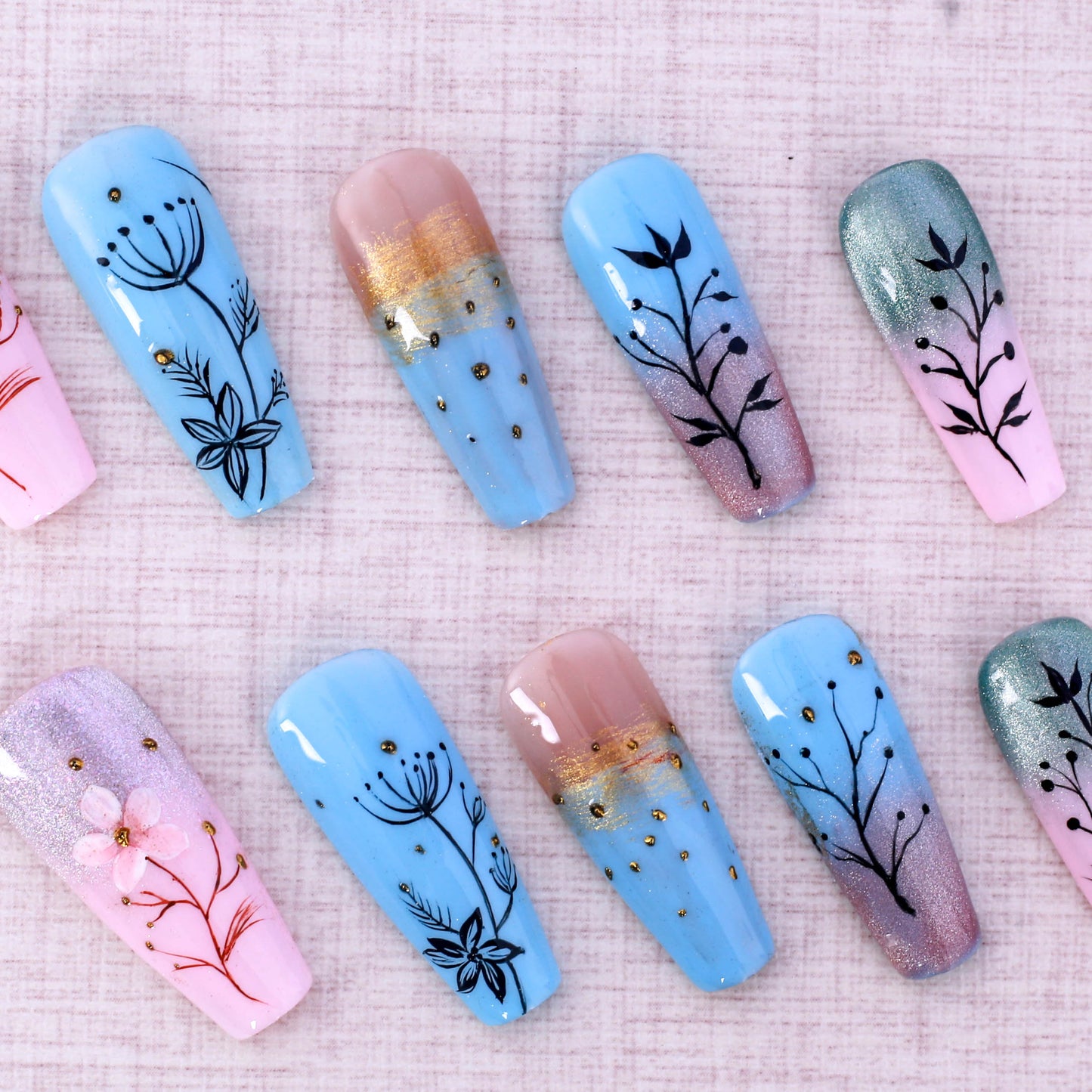 Enchanted Blossoms Press On Nail
