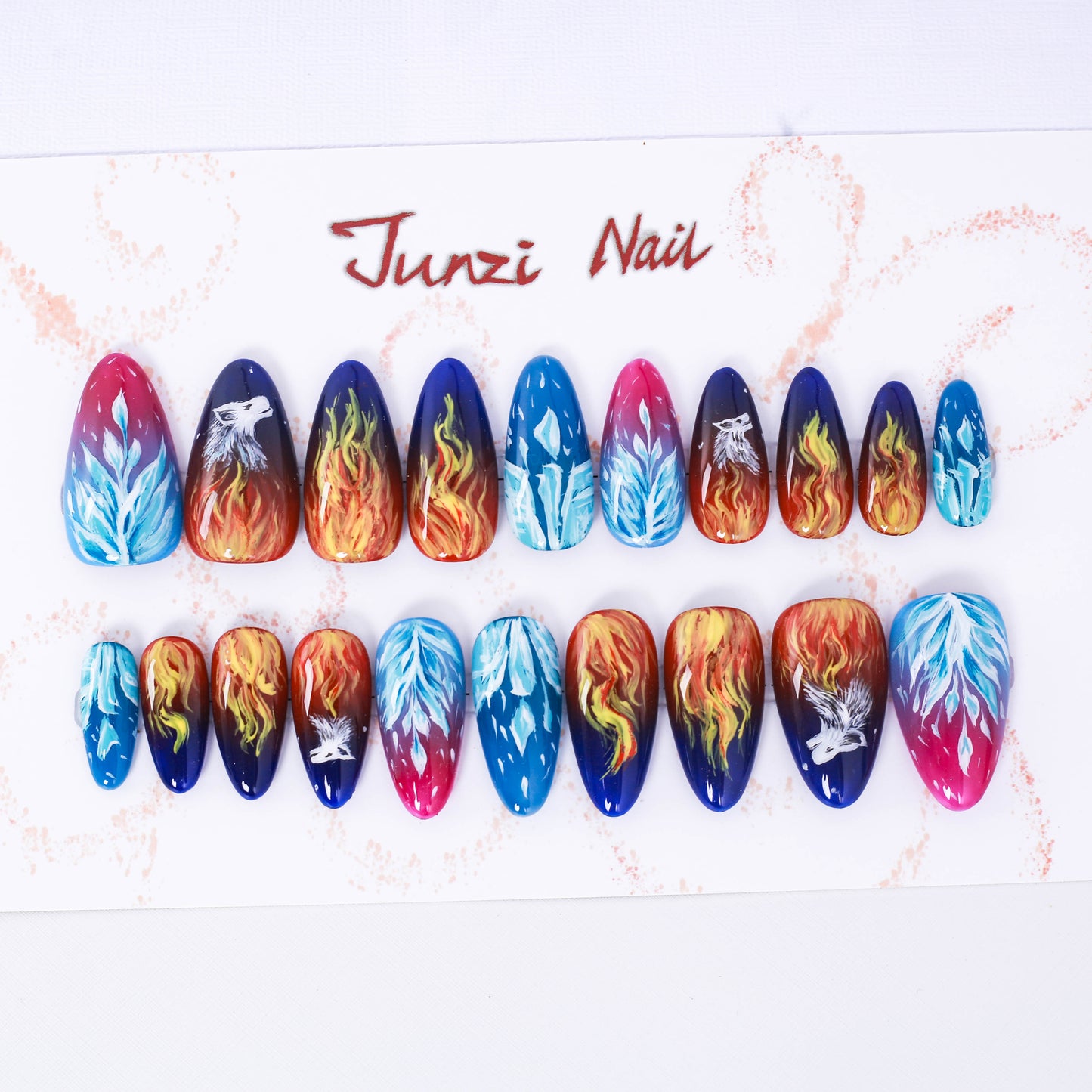 Elemental Wolves Press On Nail