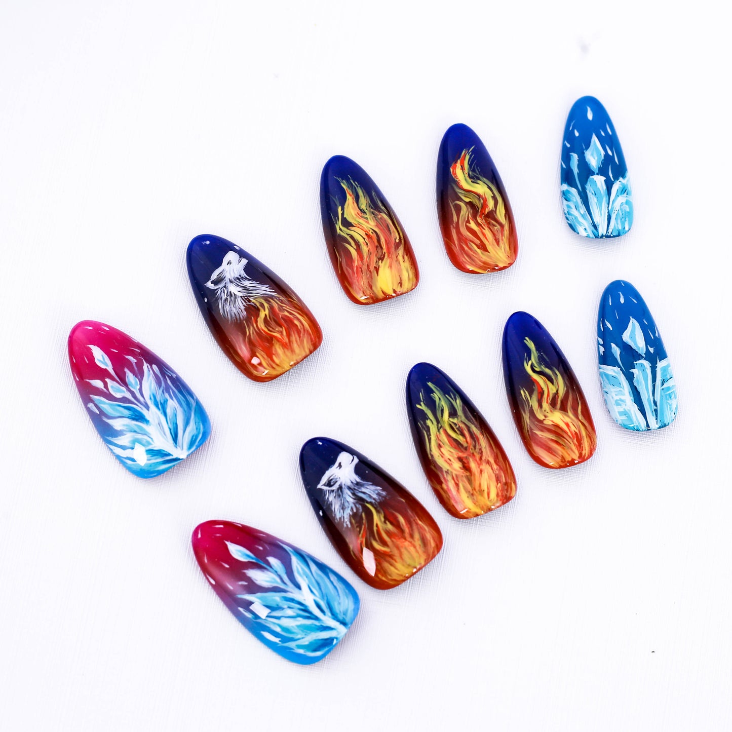 Elemental Wolves Press On Nail