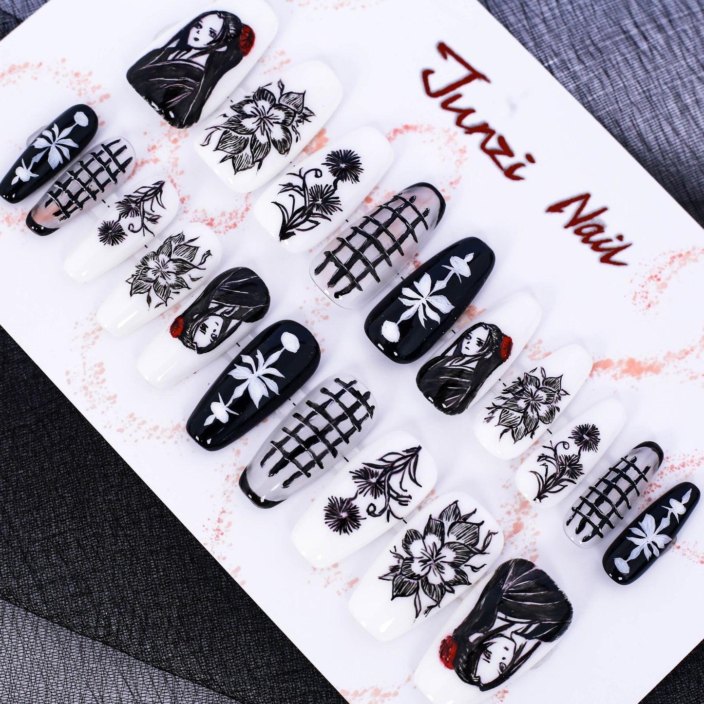 Geisha Noir Press On Nail