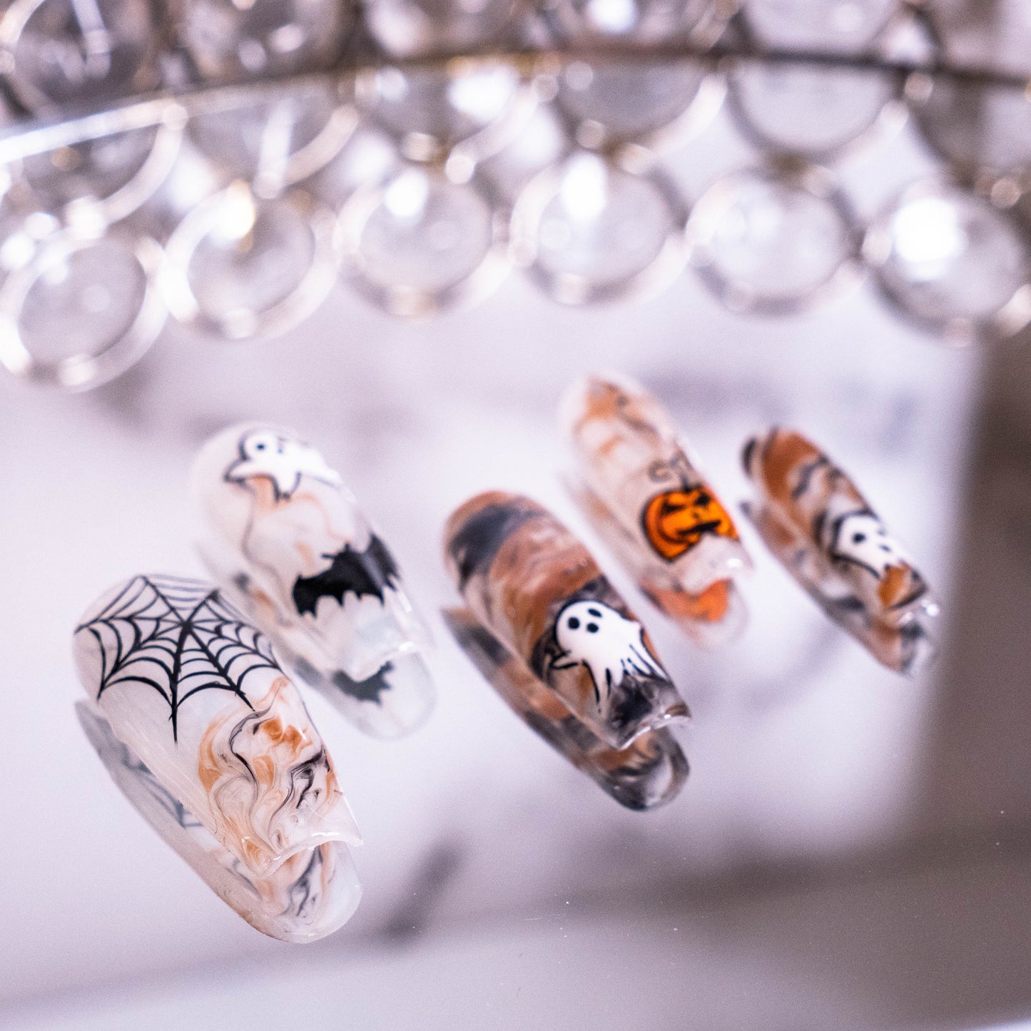 Haunted Marble Mischief Press On Nail