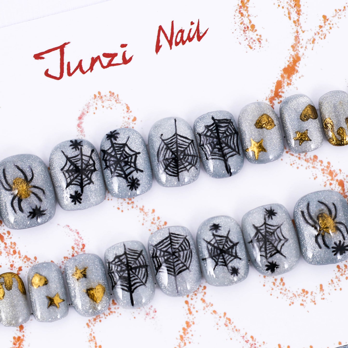 Glitzy Web of Fear Press On Nail