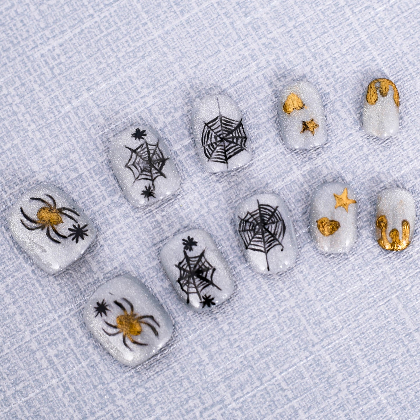 Glitzy Web of Fear Press On Nail