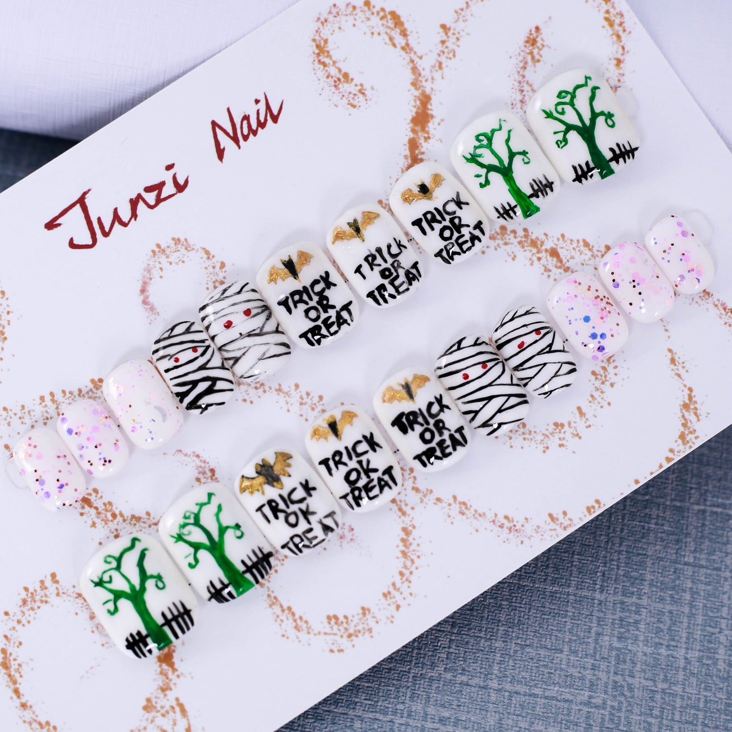 Trick or Treat Mummy Glow Press On Nail