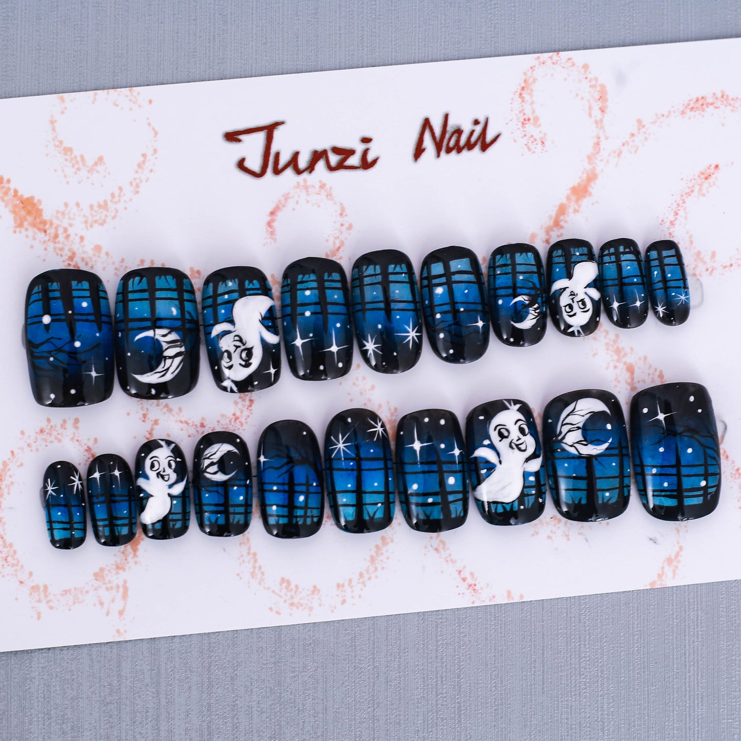 Midnight Ghost Glow Press On Nail