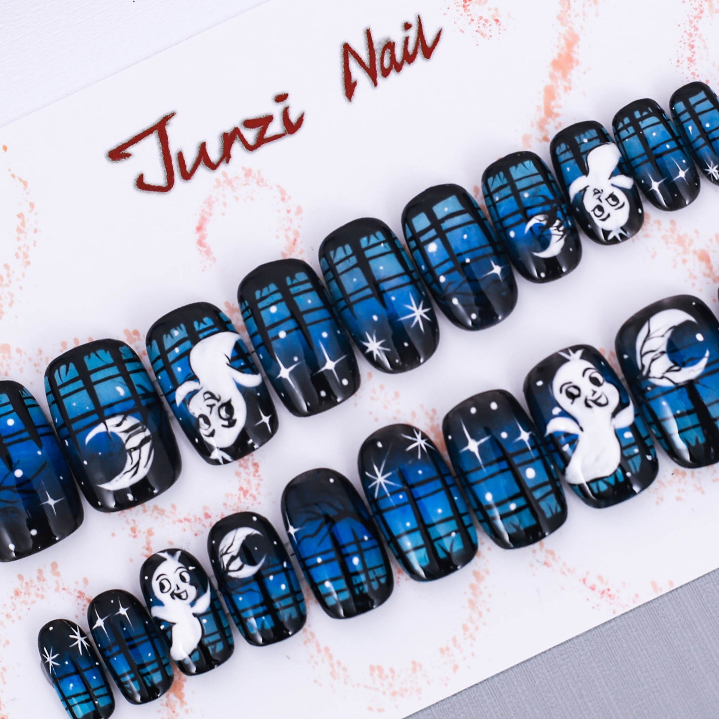 Midnight Ghost Glow Press On Nail