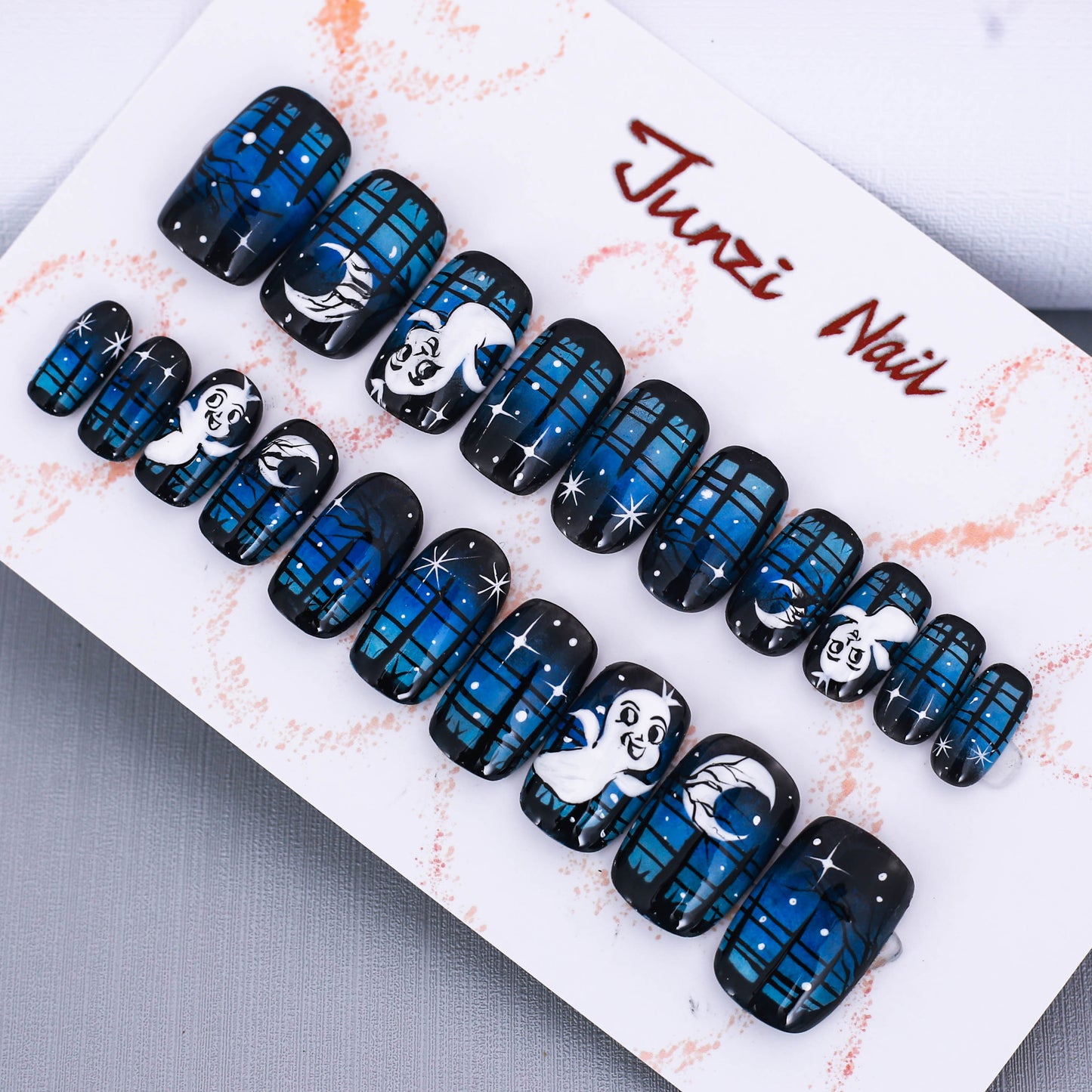 Midnight Ghost Glow Press On Nail
