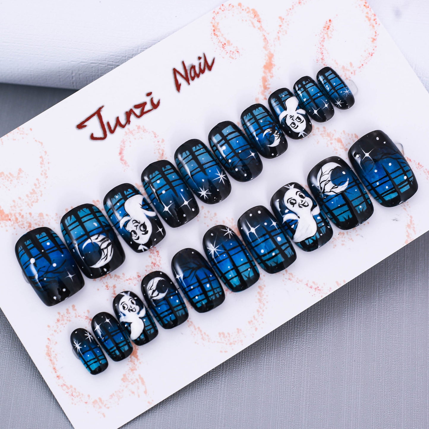 Midnight Ghost Glow Press On Nail