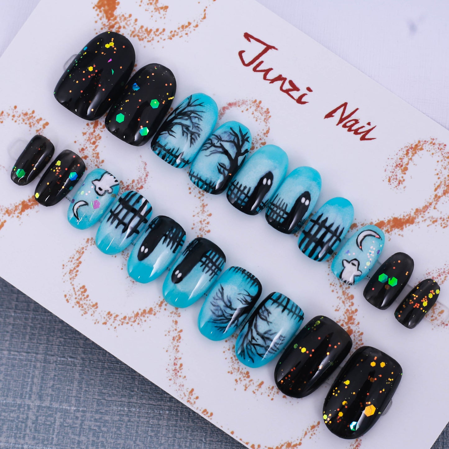 Ghostly Glow in the Graveyard Press On Nail
