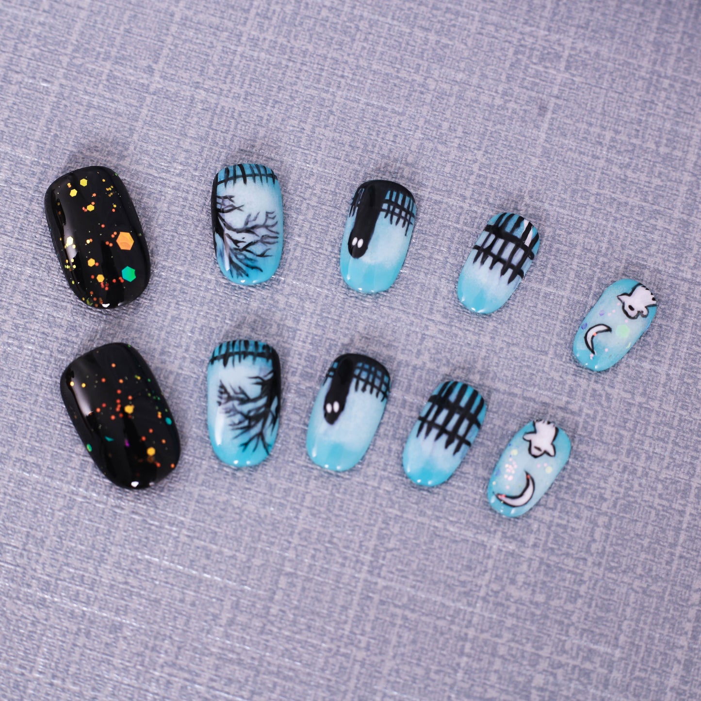 Ghostly Glow in the Graveyard Press On Nail