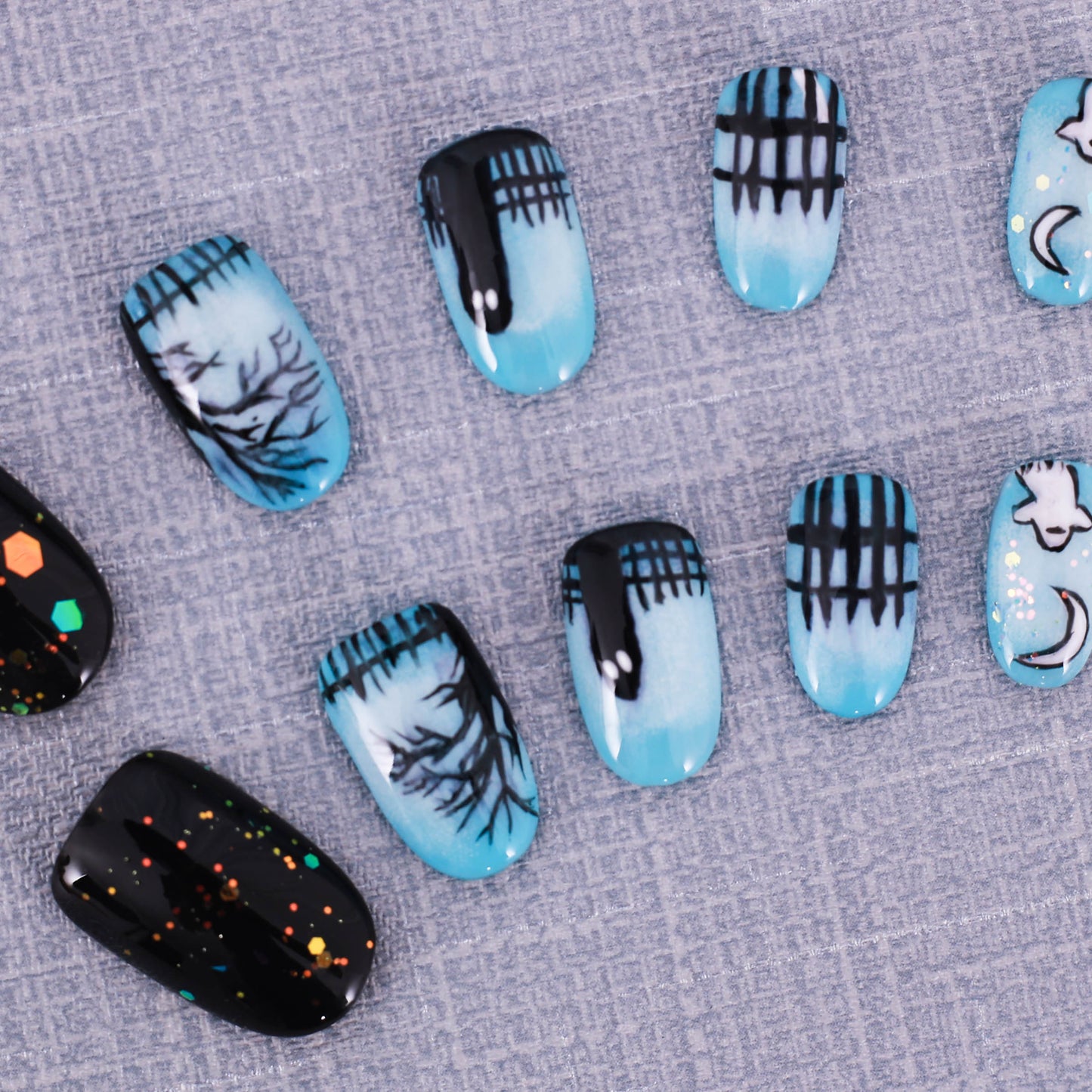 Ghostly Glow in the Graveyard Press On Nail