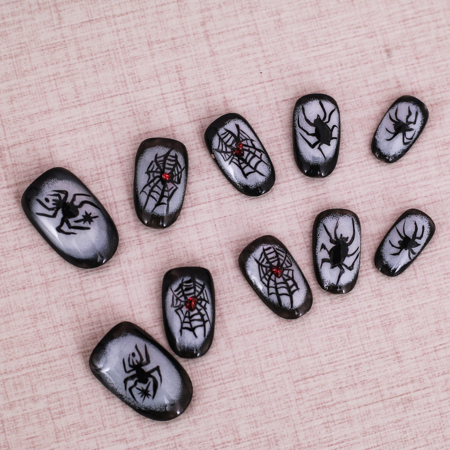 Shadowed Webs Press On Nail