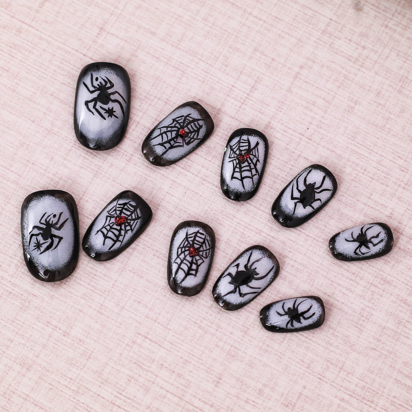 Shadowed Webs Press On Nail